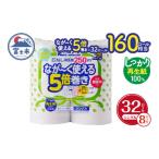 ふるさと納税 雑貨・日用品 静岡県 富士市 160ロール相当 トイレットペーパー 5倍巻き ペンギン 超ロング 32ロール (4R×8P) シングル 再生紙 (1ロール 250m) …