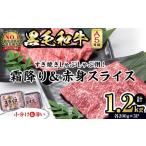 ふるさと納税 牛肉 セット 鹿児島県 志布志市  小分け A5等級 鹿児島県産黒毛和牛 すき焼きしゃぶしゃぶセット(霜降りスライス・赤身スライス各200g×3P／計1.…