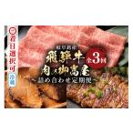 牛肉 ロース 定期便3回 飛騨牛詰め合わせ定期便