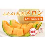 ふるさと納税 メロン メロン赤肉 北海道 上富良野町 2026年発送 先行予約 ふらの 赤肉メロン 厳選 甘味 Lサイズ 1.6kg〜1.9kg 5玉 セット ファーム富良野 メ…