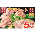 産鶏肉 やわらか若鶏2種 むね 手羽元 合計5kg