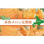 ふるさと納税 メロン メロン赤肉 北海道 栗山町 北海道産赤肉メロン3種定期便(1玉×3ヶ月) H025