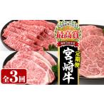 牛肉 ステーキ 定期便 3回連続 宮崎牛定期便