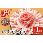a688 鹿児島黒豚 短鼻豚 バラスライス 計1kg