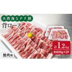 豚肉 ロース 大西海 SPF豚 背ロース 焼肉用 計1.2kg