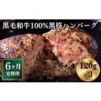 肉 ハンバーグ 定期便 6ヶ月 黒格ハンバーグ120g×3個