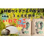 米 3ヵ月定期便 令和7年産大野産いわてっこ10kg 5kg×2袋