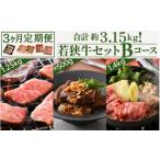牛肉 セット 定期便 3ヶ月連続お届け 若狭牛