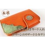 文房具 玩具 ポケット付きカード入れ グリーンのリザード