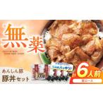 豚肉 ロース 無薬育ちのあんしん豚 豚丼 セット 計6人前