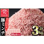 ふるさと納税 豚肉 鹿児島県 さつま町 s117 《毎月数量限定》鹿児島うんまか豚ミンチ(計3kg・500g×6P) 鹿児島 国産 豚肉 挽肉 豚ひき肉 肉の寺師