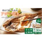 干物 アジ 全6回定期便 壱岐産 骨まで食べれるアジの開き