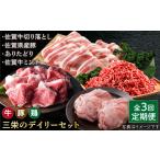 牛肉 炒め物 全3回定期便 ミンチ付き 三栄のデイリーセット 肉の三栄 HAA092 牛 豚 鶏肉 セット