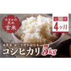 ふるさと納税 玄米 福島県 西会津町 定期便4ヶ月 ホタルの里米 環境に配慮し農薬を減らした栽培米 コシヒカリ玄米5kg F4D-1445