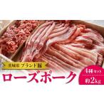 豚肉 バラ ブランド豚ローズポーク4種セット 約2kg