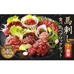 ふるさと納税 馬肉 熊本県 水俣市 馬刺し 部位堪能 7種 食べ比べ ブロック 計約540g 馬肉 タレ付き