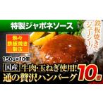 ふるさと納税 肉 ハンバーグ 熊本県 玉東町 ハンバーグ 10個 国産のお肉使用 鶏肉不使用 温めるだけ 「通の贅沢ハンバーグ」特製ジャポネソース 《11月上旬-11…