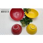 食器 グラス 有田焼 紅 黄釉のボウルセット