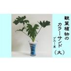 花 苗木 カラーサンド ガラス花器:大 ブルー系
