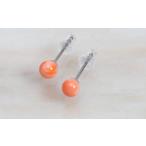アクセサリー ピンクサンゴ5mm玉ピアス