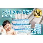 ふるさと納税 岩手県 金ケ崎町 ナクレ ハンドタオル DRY 25個 ペーパー タオル 紙  厚手 ティッシュ キッチン 日用品 消耗品 防災 収納 備蓄 金ケ崎 金ヶ崎