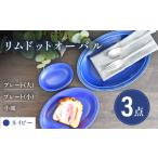 食器 グラス 皿 美濃焼 ネイビー リムドット
