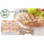 ふるさと納税 豚肉 ロース 山形県 鶴岡市 日本の米育ち金華豚　ロースステーキギフト（6枚入）JOH-K06　100g×6枚　藻塩付き
