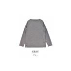 服 男 グレー 高級ウール100%使用の長袖Tシャツ