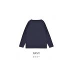 服 男 ネイビー 高級ウール100%使用の長袖Tシャツ