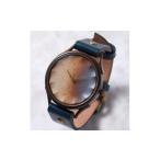 ふるさと納税 時計 メンズ腕時計 滋賀県 大津市  信楽焼 で作る陶器の文字盤 ハンドメイドウォッチ 伝統工芸品 文字盤：茶 ベルトカラー：茄子紺 WJ010X 茶-茄…