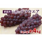ふるさと納税 ぶどう 山形県 山形市  ご家庭用 山形のデラウエア M〜3L 約4kg 粒サイズおまかせ 令和8年産先行予約 FS24-570 くだもの 果物 フルーツ 山形 山…