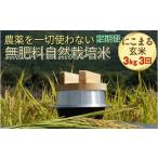 ショッピングふるさと納税 定期便 ふるさと納税 玄米 京都府 亀岡市  3回定期便 自然栽培米 にこまる 農薬を一切使わない無肥料栽培 玄米 3kg × 3ヶ月 計9kg《令和7年産 新米 京都丹波産 無農…