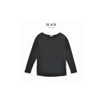 服 女 ブラック レディース 綿 モダール長袖Tシャツ