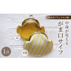 財布 クリアがま口 イエロー ブランドロゴ柄
