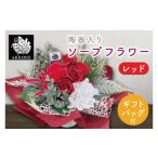 花 苗木 花束 陶器入りソープフラワー レッド