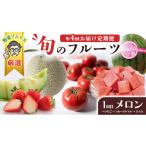 ふるさと納税 メロン メロン青肉 茨城県 筑西市 野菜ソムリエ 厳選 旬 の フルーツ定期便 ( アールスメロン スタート ) 先行予約 フルーツ 果物 定期便 いち…