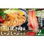 豚肉 バラ 3ヶ月定期便 産SPF豚肉 焼肉&しゃぶしゃぶセット…