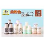 ふるさと納税 飲料類 乳飲料 熊本県 小国町  山のいぶき 山吹色のジャージー牛乳 よくばりセット のむヨーグルト カフェオレ ヨーグルトざらめ 4種 各3本 計12…