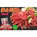 馬肉 12回定期便 赤身 馬刺し ブロック 約200g