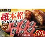 牛肉 ハンバーグ 全8回定期便 博多和牛100%