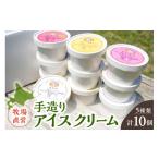 ふるさと納税 菓子 アイス 北海道 豊富町 牧場直営 手造りアイスクリーム 80ml 5種類 計10個