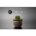 インテリア 美濃焼 匠の植木鉢 ミニ ゴールドブルー