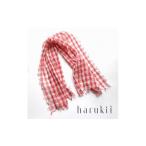 織物 繊維品 harukii 細太チェック長綿ガーゼミニストール