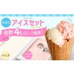 ふるさと納税 菓子 アイス 熊本県 熊本市 2Lアイス セット (バニラ・ストロベリー) 合計4L アイス 自家製 業務用 大容量 2025年6月下旬順次発送開始
