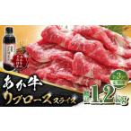 牛肉 しゃぶしゃぶ 全3回定期便 あか牛 リブロース スライス セット