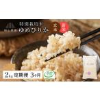 玄米 新米予約 定期便 3ヶ月 特別栽培米 ゆめぴりか 2kg×3回