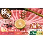 豚肉 3回定期便 豚帝 豚しゃぶ セット 1.1kg
