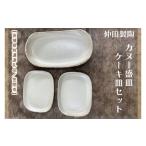 陶磁器 漆器 ガラス 笠間焼 カヌー盛皿 ケーキ皿セット