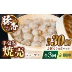 豚肉 3回定期便 豚帝 手包み 焼売 30個