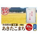 ふるさと納税 玄米 秋田県 大仙市 令和6年産 秋田県産あきたこまち 一等米 農家直送 玄米30kg 内小友ファーム